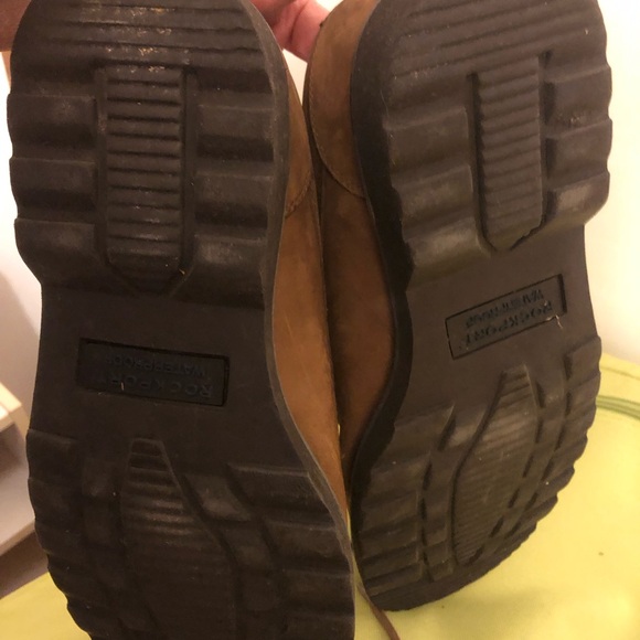 ROCKPORT HYDRO-SHEILD WATERPROOF LEATHER SHOES LACE UP TAN size 9W - Picture 4 of 6